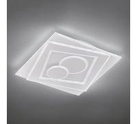 Fischer & Honsel 20136 Plafonnier, Métal, Blanc, 50,2 x 50,2 x 6,4 cm (LxBxH)