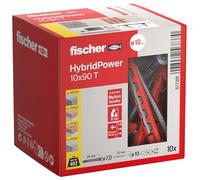 Fischer Chevilles HybridPower 10x90 T – Pour matériaux creux et pleins – 10 pièces