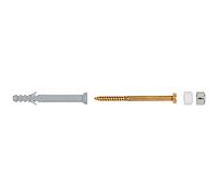 fischer - Kit de fixation pour WC au sol S8RD 80WCR - 2 chevilles S 8 RD 80, 2 vis à bois en inox A2 6x85 mm, 2 capuchons chromés