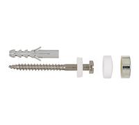 Fischer - Kit fixation WC sol WCN - 2 chevilles S8, 2 vis inox 6x70 mm, 2 capuchons chromés/blancs