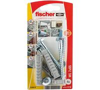 fischer - Kit fixation sanitaires WL 7 x 65 / Composition du blister : 4x chevilles à expansion SX 10x50, 4x tirefonds 7x65,4x rondelles