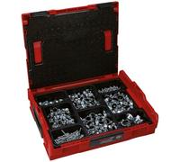 fischer - L-BOXX Spéciale Plombiers - Mallettede 600 pièces - Assortiment de Colliers Simples isophoniques, Pattes à vis Bois et rosaces Coniques