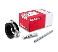 Fischer Lot de 30 colliers de serrage FGRS 32-37 gvz, lot de 30 colliers de serrage FGRS 32-37, 10 vis à double filetage STST8x80, 10 chevilles universelles UX10x60, numéro d'article 547059, noir