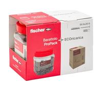 Fischer Lot de 400 chevilles SX 6 x 30 avec vis, avec bocal + Ecorecharge
