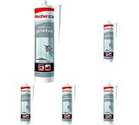 fischer - Mastic acrylique blanc pour combler les fissures, réparations en intérieur, peint, lavable à l'eau, grande adhérence multi-matériaux et facile à appliquer (300 ml) - Blanc (Lot de 5)