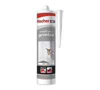 FISCHER, Mastic acrylique gris pour combler les fissures, réparations en intérieur, peint, lavable à l'eau, grande adhérence multi-matériaux et application facile, 300 ml