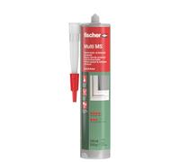 fischer - Mastic colle universel Multi MS blanc - pour collage et étanchéité - 1 cartouche de 290 ml avec canule à capuchon refermable