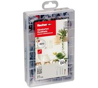 Fischer Meister 548857 Boîte de montage pratique avec 35 Duoblade ainsi que vis et crochets assortis Gris