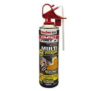 fischer Mousse polyuréthane 360° multi-positions (flacon 500ml), remplie, fixe, scelle, isole dans n'importe quelle position, séchage rapide, application manuelle, idéal pour les cadres de fenêtres