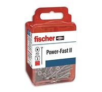 fischer Power-Fast II - Boîte de vis spéciales pour bois 4,5 x 45 mm, pour vissage de bois, connexion de bois massif ou fixation de pièces au bois, 10 unités