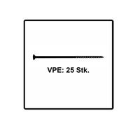 Fischer Power-fast Ii Fpf Ii Vis À Bois Aggloméré 6,0x280 Mm - Tête Fraisée À Empreinte Torx - Filetage Partiel - Zingué Blanc - Bleu Passivé, 25 Pcs. ( 670472 )