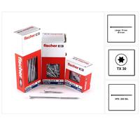 Fischer Power-Fast II FPF II Vis pour panneaux d'aggloméré 6,0x70 mm 200 pièces ( 670484 ) Tête fraisée avec filetage partiel Torx électro-zingué, passivé bleu