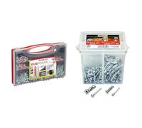 Fischer Redbox DuoPower + Vis & Molly M71020X-XJ Seau de 100 Chevilles, Gris