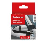 fischer - Ruban Adhésif Américain Universel Ultra Résistant Noir en Toile, Rouleau de 25 m x 48 mm, pour Intérieur et Extérieur, Haute Résistance à la Traction