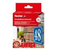 fischer - Ruban Adhésif Double Face Transparent pour Coller et Assembler, Pack de 2 Rouleaux de 3 m x 19 mm, Application Facilitée