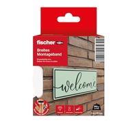 Fischer Ruban adhésif large de 3 m x 38 cm - Double face et solide - À suspendre sans perçage - Répartition optimale de la charge - Pour miroirs, images, décoration, crochets et bien plus encore
