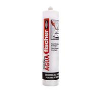 fischer - Silicone à base d'eau blanche (tube 300 ml) blanc multi-usages, idéal pour les fuites dans les espaces extérieurs et intérieurs, avec une grande adhérence, résistant à l'eau et aux