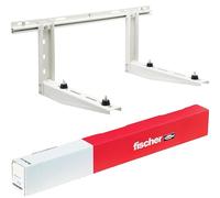 Fischer Supports pour climatisation, unité extérieure KLIMA HEAVY, longueur du bras 560 mm, étagères en acier galvanisé, comprend système de fixation Fischer SX et pieds anti-vibrations