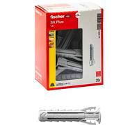 Fischer SX Plus 14 x 70 mm | Lot de 20 chevilles pour mur plein, brique perforée, maçonnerie, béton, pour fixation de lustres, meubles, armoires, étagères