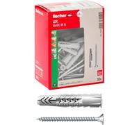 Fischer tas. Nylon UX C/Vis 8 x 50R | Lot de 50 pièces | pour mur plein, brique perforée, plâtre | Installation et fixation de meubles, armoires, lampes