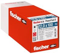 fischer Vis à bois fischer PowerFast II 12,0x100 6 pans TX, acier galavanisé, passivée bleu Quantité:25