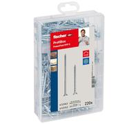 fischer - Valisette Profi-Box de 220 vis galvanisées pour Bois aggloméré, tête fraisée, Empreinte cruciforme PZ