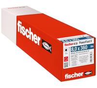 fischer - Vis de charpente PowerFast FPF II STP 8,0x360 revêtement zingué, Filetage partiel, tête fraisée Plate avec Empreinte Torx/Boîte de 50