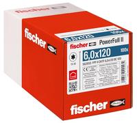 fischer - Vis de Renfort Powerfull FPF II CHTF 6,0x120 revêtement zingué, Filetage Total, tête cylindrique avec Empreinte Torx/Boîte de 100