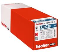 fischer - Vis de Renfort Powerfull FPF II CHTF 8,0x220 revêtement zingué, Filetage Total, tête cylindrique avec Empreinte Torx/Boîte de 50