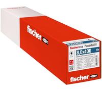 fischer - Vis de Renfort Powerfull FPF II CHTF 8,0x400 revêtement zingué, Filetage Total, tête cylindrique avec Empreinte Torx/Boîte de 50
