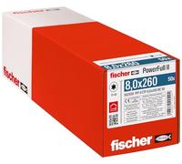 fischer - Vis de Renfort Powerfull FPF II CTF 8,0x260 revêtement zingué, Filetage Total, tête fraisée avec Empreinte Torx/Boîte de 50