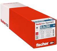 fischer - Vis de Renfort Powerfull FPF II CTF 8,0x280 revêtement zingué, Filetage Total, tête fraisée avec Empreinte Torx/Boîte de 50