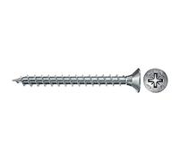 fischer - Vis PowerFast FPF II CZF 3,5x16 à Tête fraisée, empreinte PZ, zingué blanc, filetage total - Boîte de 200