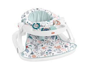 Fisher-Price Portable Baby Chair with Tray and 2 Baby Toys, Sit-Me-Up Floor Seat, Pacific Pebble