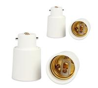 FISHTEC Adaptateur de Douille B22 vers E27 - Lot de 4 - Convertit le Culot de l'Ampoule de Baillonette en Vis - Supporte 100 W - Plastique PBT