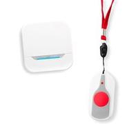 Fishtec – Alarme d'assistance SOS sans fil avec récepteur secteur, bouton, 36 mélodies, portée 100m