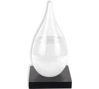 Baromètre à Cristaux Storm Glass - Bouteille de Prévisions Météo - Verre de tempête 20 cm - Socle en Bois - Idéal Cadeau ou Décoration Maison ou Bureau