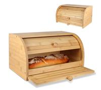Boîte à pain bambou naturel fermeture glissière planche découper