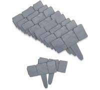 FISHTEC - Bordure de Jardin Imitation Pierre - Lot de 10 Bordures modulables 25x23 cm - Longueur Totale 2,5 m - Résistant aux intempéries - Gris Effet Pierre - Délimitation esthétique allées