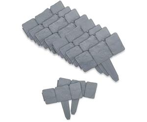FISHTEC - Bordure de Jardin Imitation Pierre - Lot de 10 Bordures modulables 25x23 cm - Longueur Totale 2,5 m - Résistant aux intempéries - Gris Effet Pierre - Délimitation esthétique allées