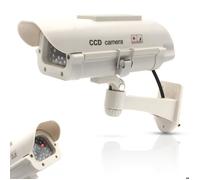 Caméra de surveillance factice solaire FISHTEC LED rouge clignotante de Dissuasion Boîtier réaliste Panneau solaire