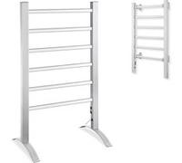 FISHTEC Chauffe-Serviettes Électrique 90W, 6 Barres, Mobile ou Mural, Sèche Linge et Serviettes, Interrupteur Marche/Arrêt