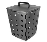 FISHTEC Composteur de Jardin 17 L - Bac à Compost pour Déchets organiques Sceau Extérieur avec Couvercle Fabrication Engrais 100% Naturel 35 x 28 cm Plastique Gris