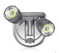 FISHTEC Double spot LED sans fil orientable avec détecteur de mouvement IP44 - 500 lm