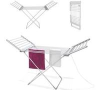 FISHTEC - Étendoir à Linge Électrique Pliable en Aluminium 145 x 54 cm - 18 Barres Chauffantes - Séchoir Salle de Bain Chauffant 230W - Sèche-Serviettes Séchage Rapide - Couleur Argent Blanc G