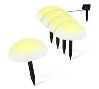 FISHTEC Guirlande de jardin à planter - 5 demi-sphères LED jaunes - Autonome IP44 - Panneau solaire - 4m