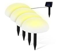 FISHTEC - Guirlande de Jardin à Planter Demi-Spères 5 Lumières LED Jaunes Autonome Résistantes IP44 Panneau Solaire 4m