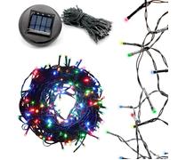 FISHTEC Guirlande solaire 100 LED extérieur - Panneau solaire avec piquet - Déco jardin/terrasse