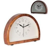 Horloge lumineuse à poser effet bois - demi-cercle 26 cm - led chaude -