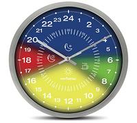 Horloge double cadran 24h ø 30 cm - éducative noir blanc